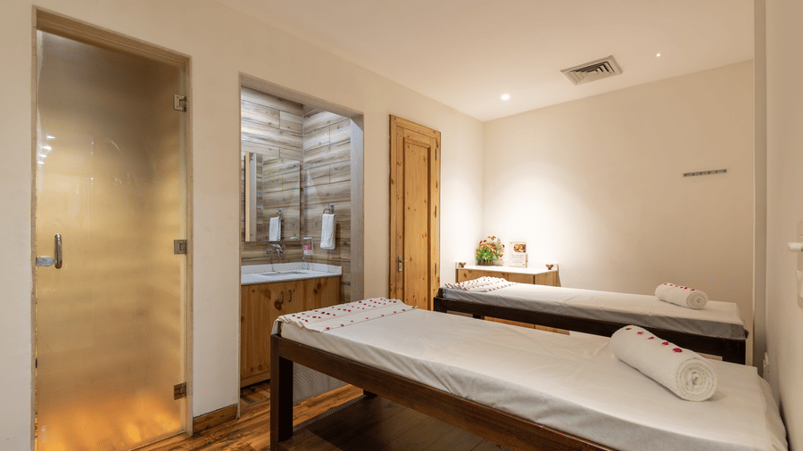 interior view of the spa room with two resting beds at DLS The Classio